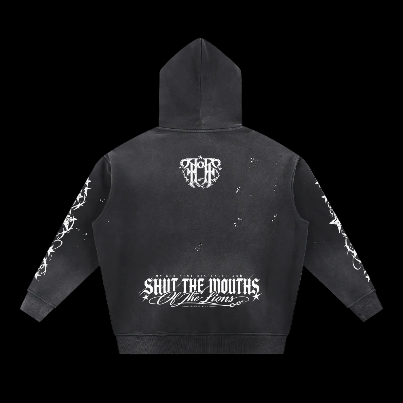 Lions Den Vintage Washed Frayed Fleece Hoodie