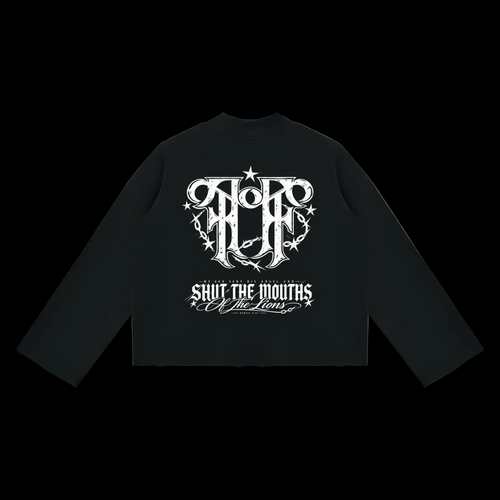Lions den Unisex Mock Neck Raw Edge Boxy Sweatshirt