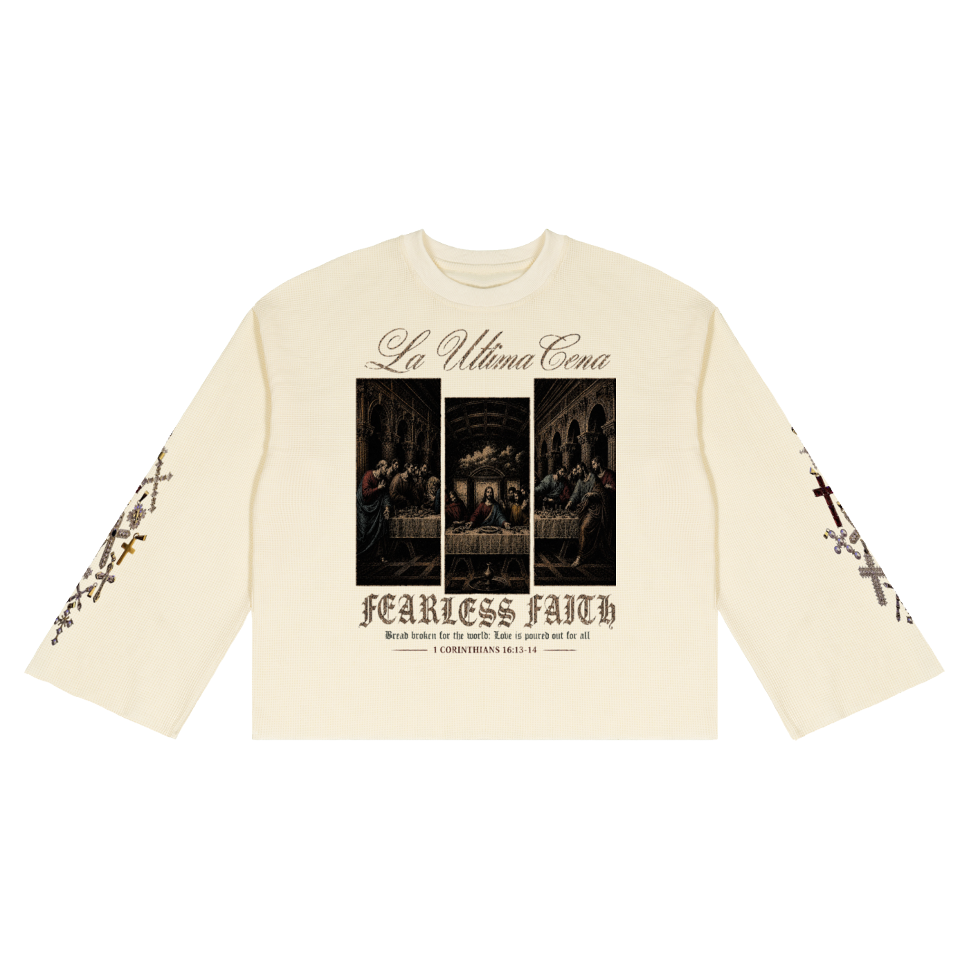 Unisex Waffle Raw Edge T-Shirt