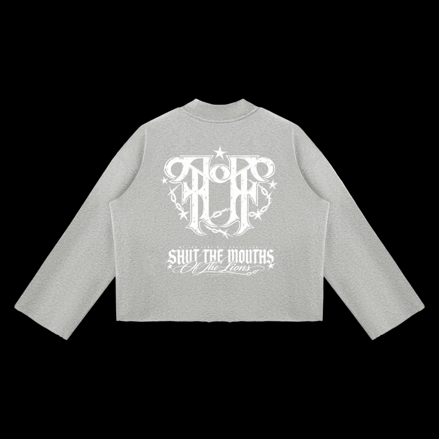 Lions den Unisex Mock Neck Raw Edge Boxy Sweatshirt