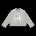 Lions den Unisex Mock Neck Raw Edge Boxy Sweatshirt